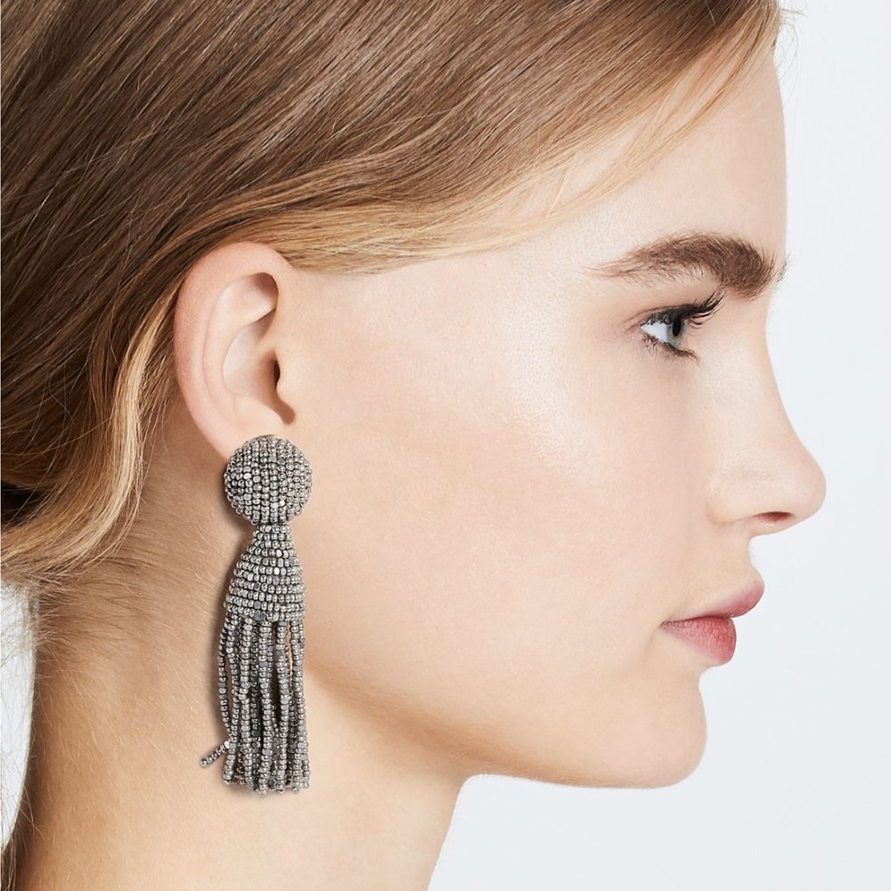 Oscar de la Renta Short Tassel Earrings